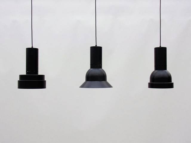 Set of three dining/ conference table lamps. Design: Stef Bakker.