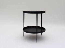 Butler table, made in iron. With glass inlay.