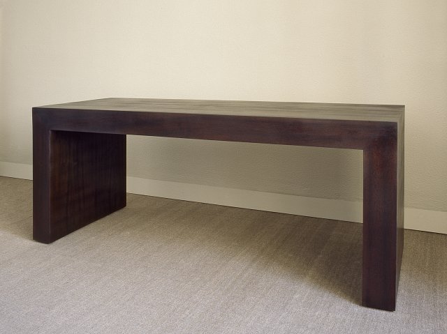 Desk. Made in Iroko, dark brown. Changes available.